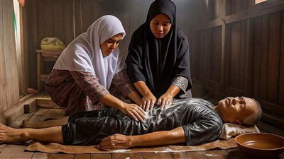وانا بغــسل حماتى لقيتها بتتبول على نفسها ومش راضيه توقف